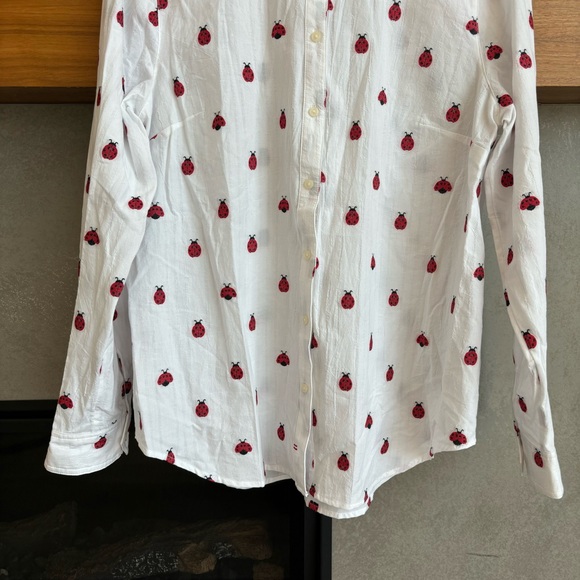 NWT Maeve by Anthropologie Classic Lady Bug Buttondown, Size L - Picture 9 of 13